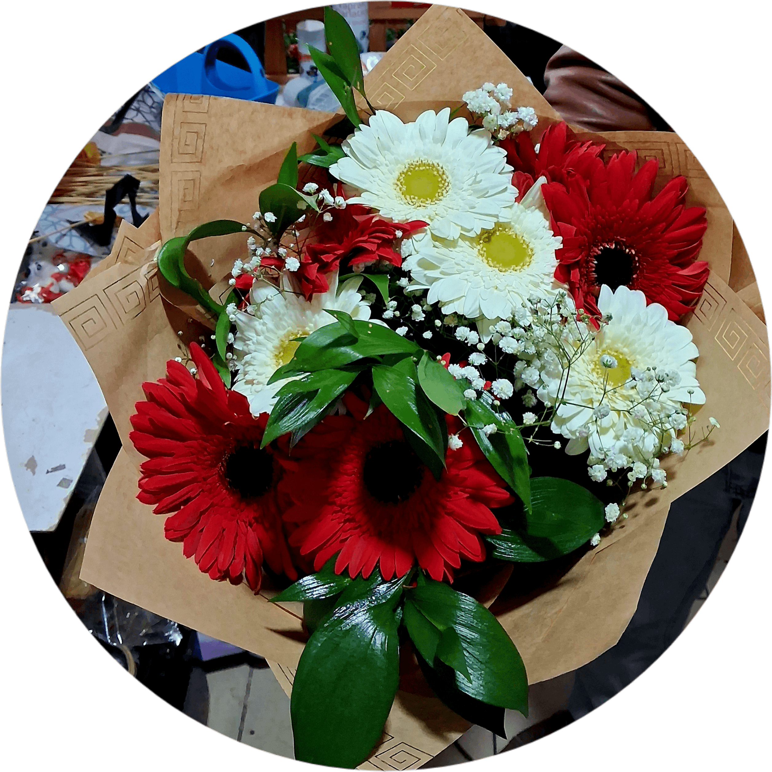 Kırmızı Beyaz Gerbera Buketi - Görsel 2