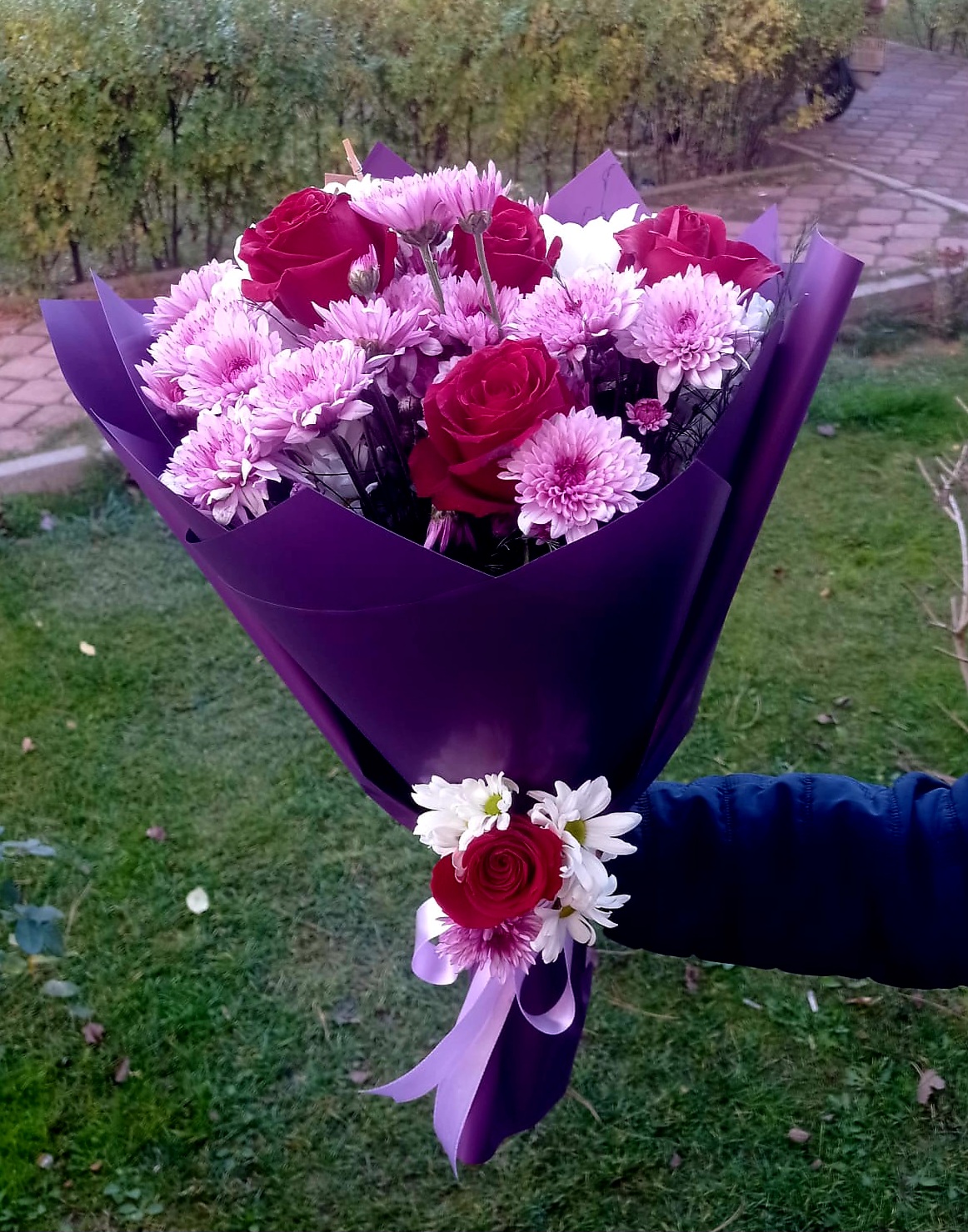 5 güllü renkli buket  - Görsel 2