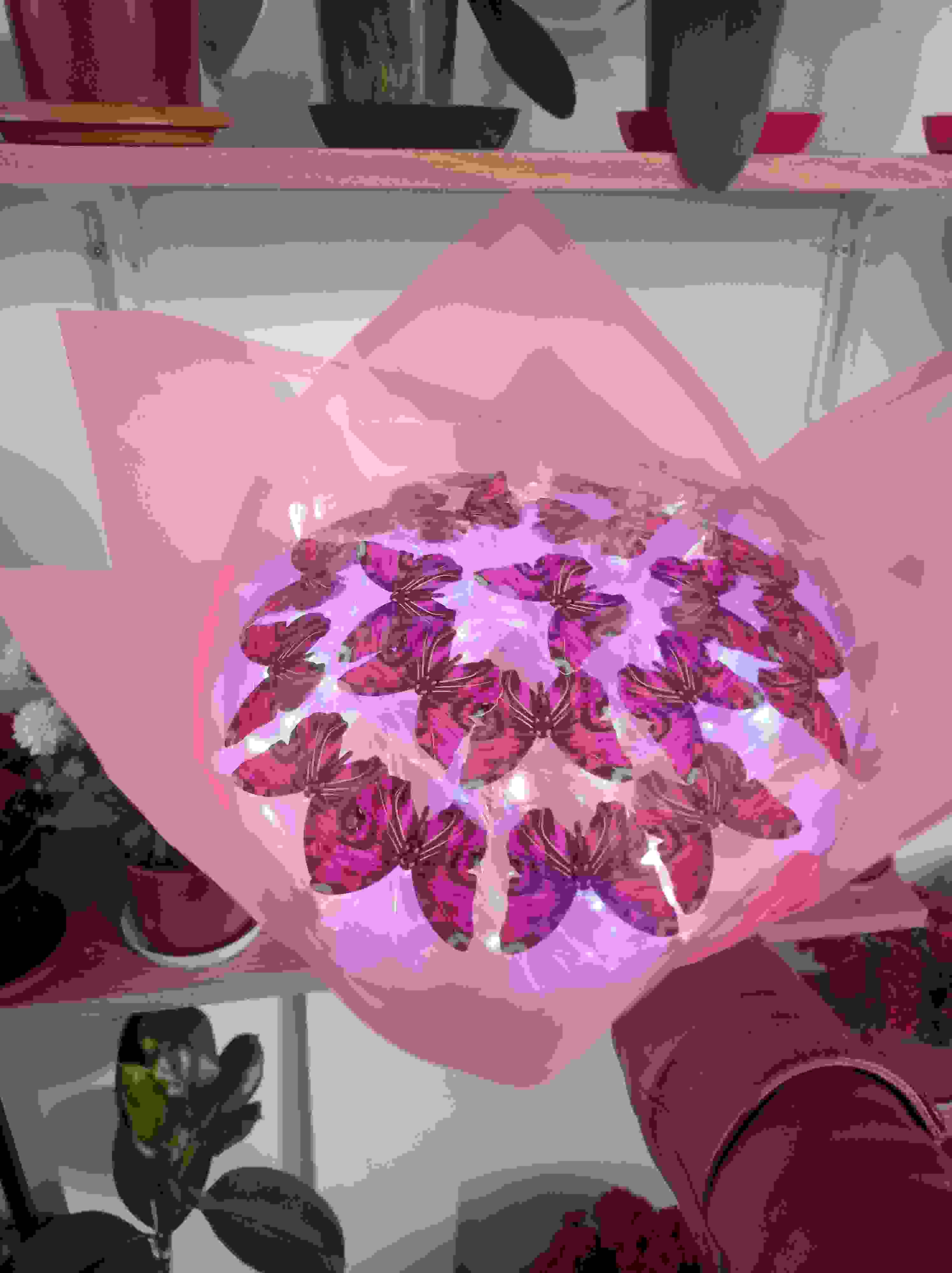 Kelebek buketi ışıklı  - Görsel 2